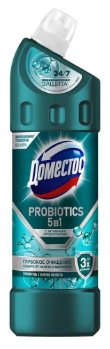 ДОМЕСТОС средство чистящее с пребиотиками зеленая свежесть 750мл